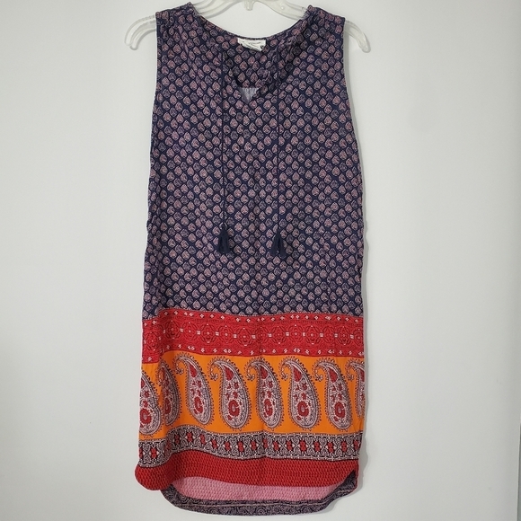beachlunchlounge Dresses & Skirts - Beach Lunch Lounge Sleeveless Paisley Dress Womens Small Blue Red Orange Boho